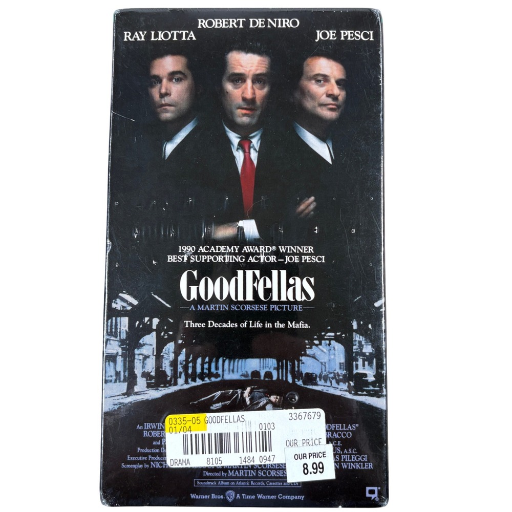GoodFellas VHS Movie Sealed Warner Home Video NTSC VTG 90s Mob Watermark